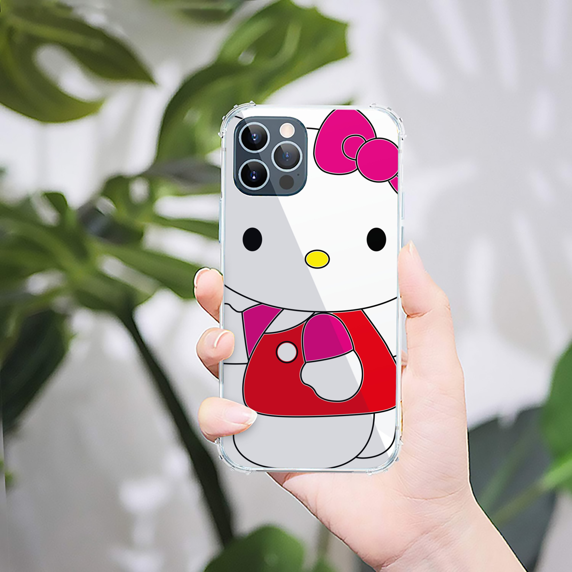 （画像用） Hello Kitty ハローキティ 【iPhone 12シリーズ対応】透明スマホケース（クリアソフトケース）